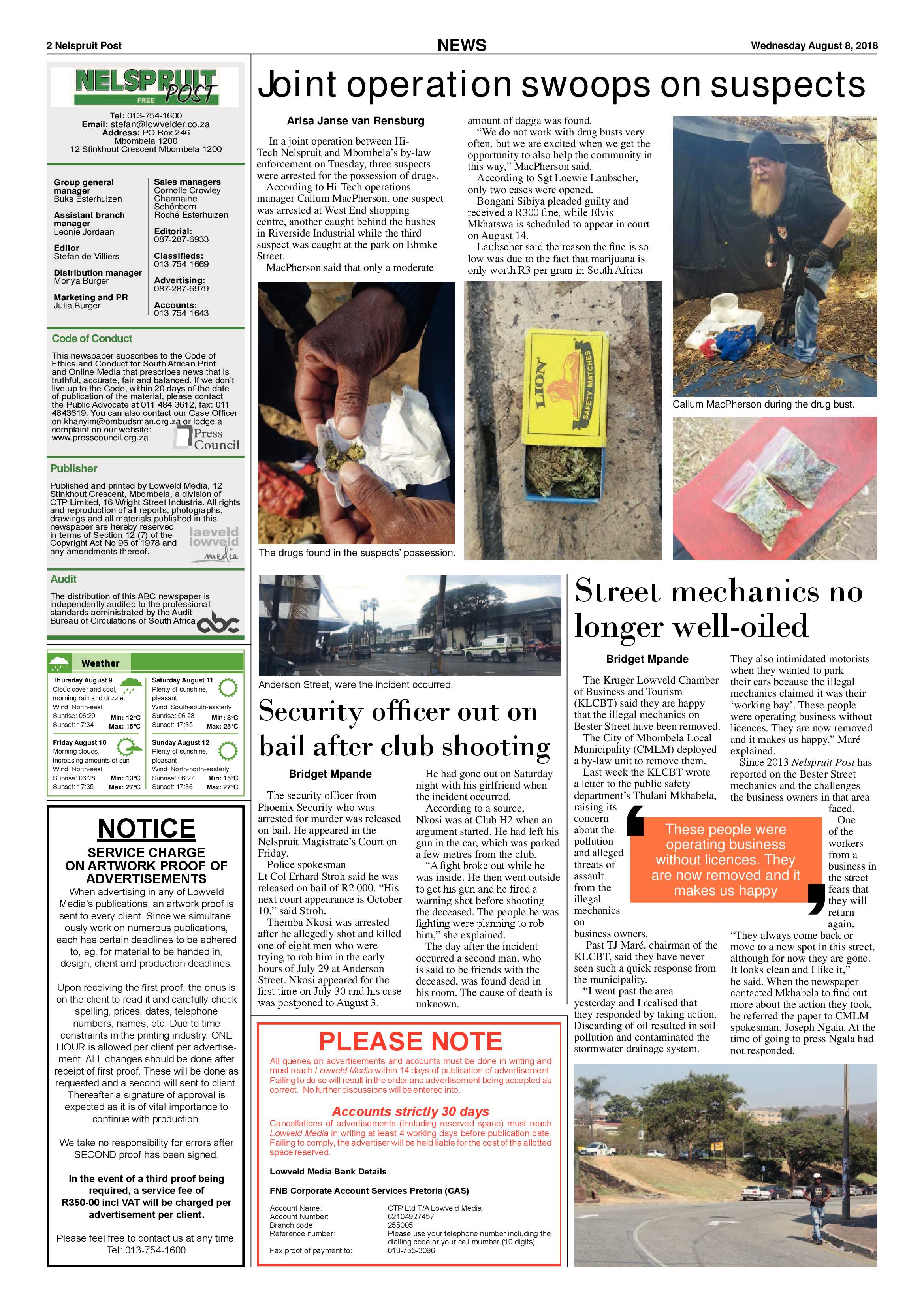 Nelspruit Post 8 August 2018 page 2