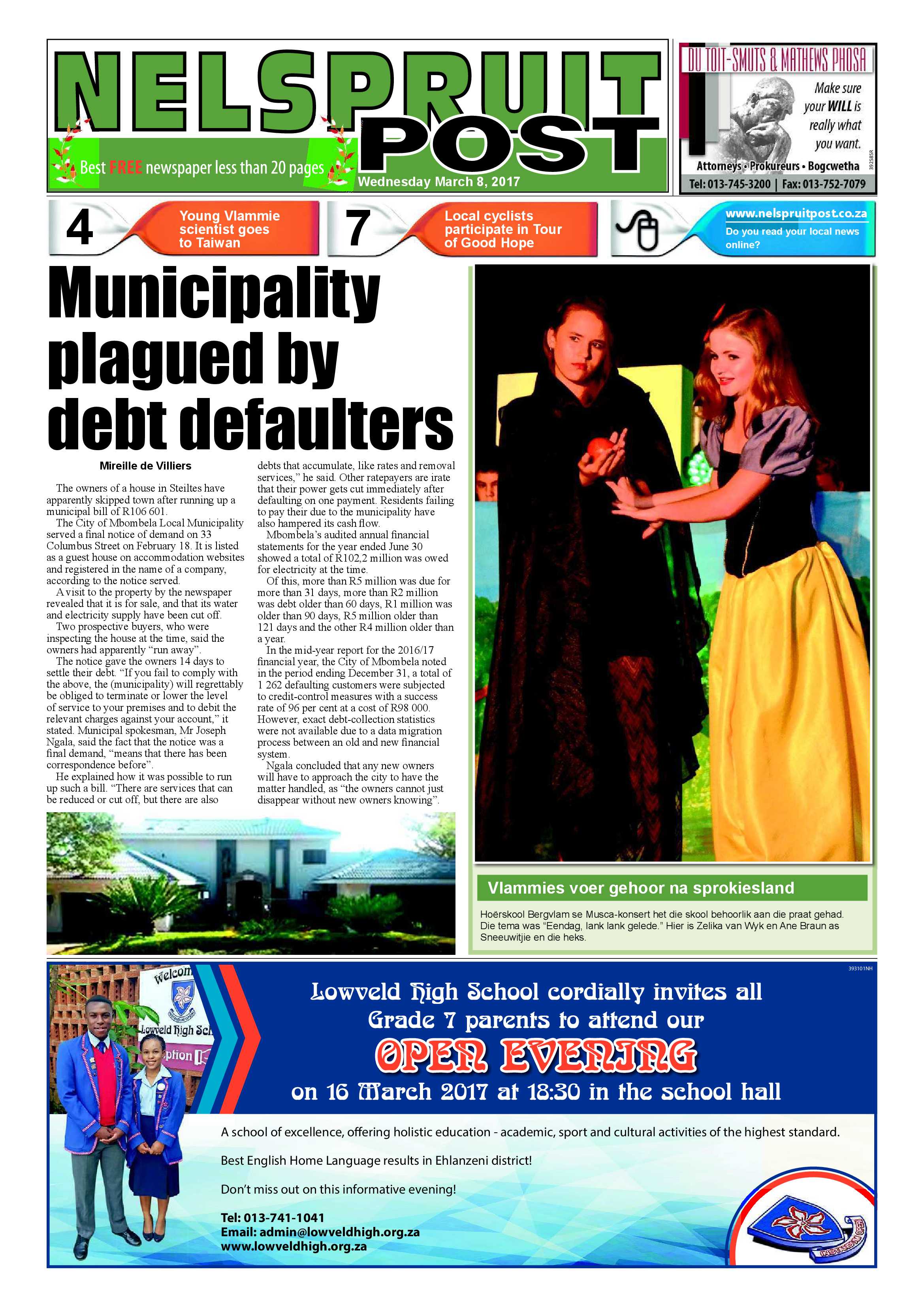 Nelspruit Post 8 March 2017 page 1