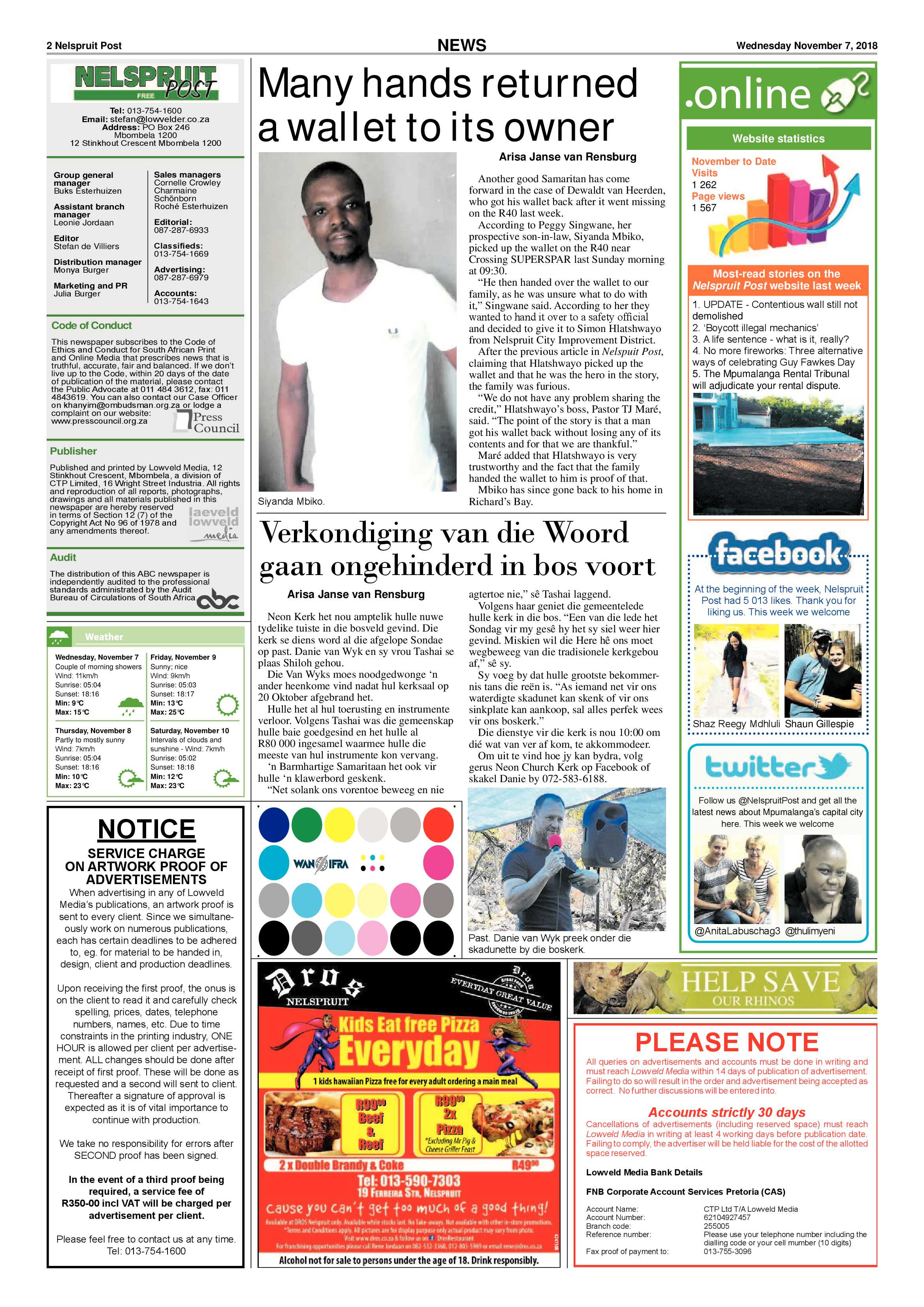 Nelspruit Post 8 November 2018 page 2