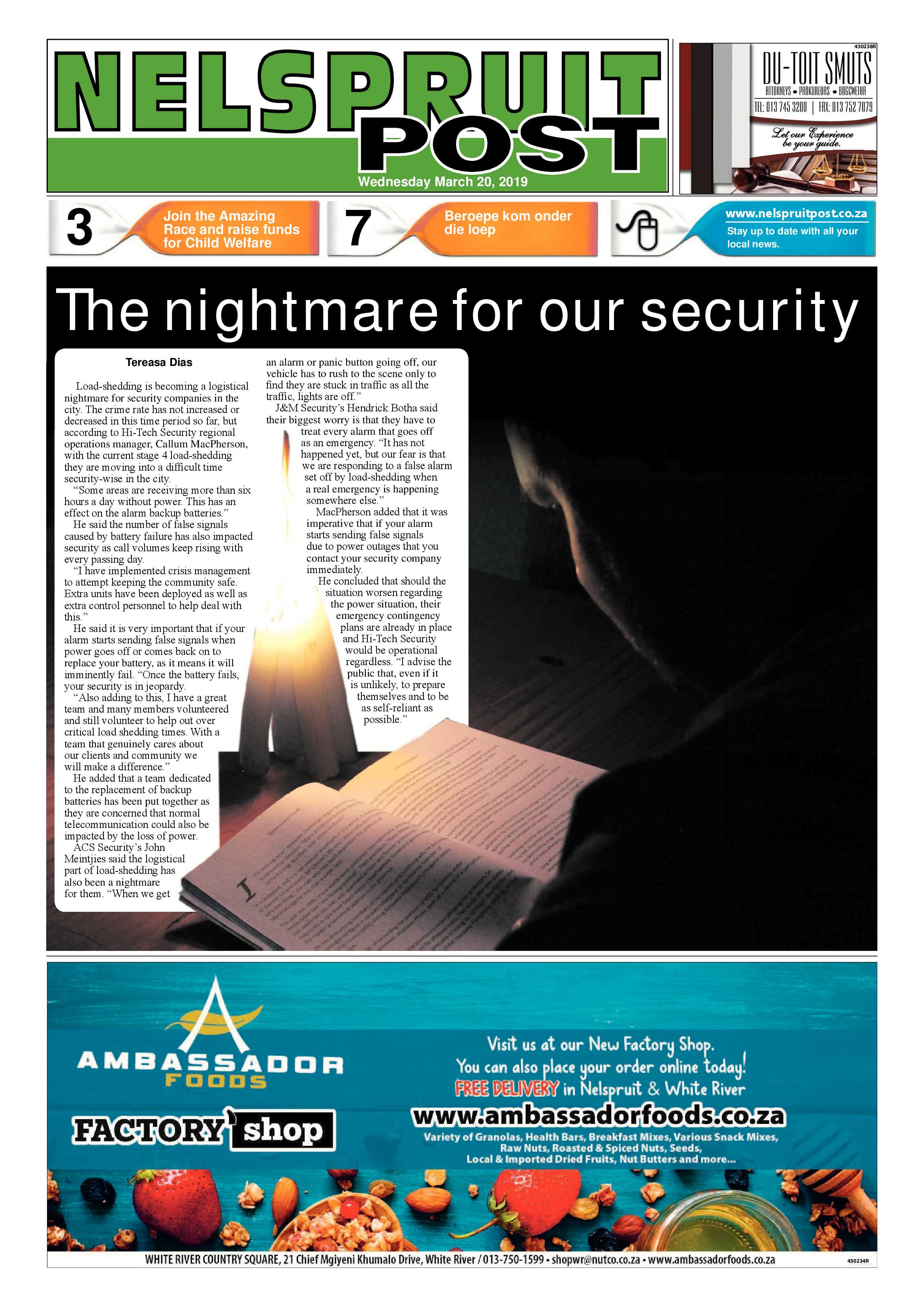 Nelspruit Post 20 March 2019 page 1